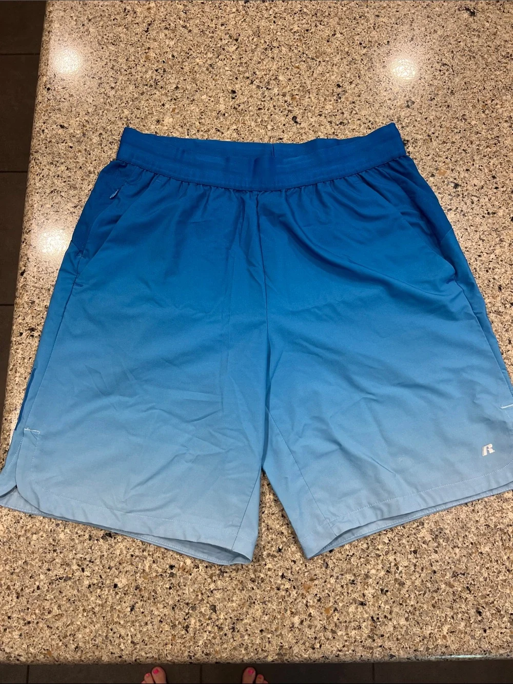 Men's Ombre Blue Athletic Shorts swimming running medium 32 34 z23